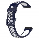 Two-color Watch Strap Soft Breathable Contrast Color Replacement Watchband Compatible For Huawei Band 7 midnight blue white