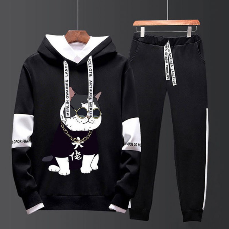 Two-piece Sweater Suits Long Sleeves Hoodie+Drawstring Pants Sports Wear for Man 3#_M