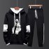 Two piece Sweater Suits Long Sleeves Hoodie Drawstring Pants Sports Wear for Man 3  M