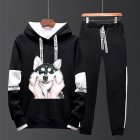 Two piece Sweater Suits Long Sleeves Hoodie Drawstring Pants Sports Wear for Man 5  XXL
