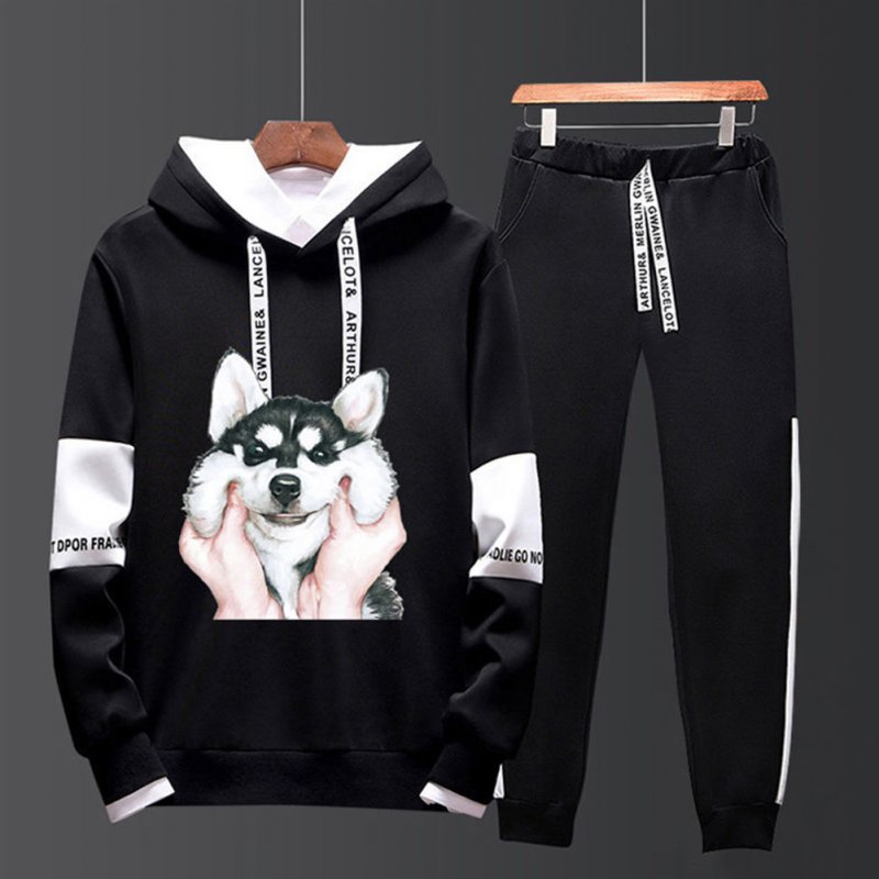 Two-piece Sweater Suits Long Sleeves Hoodie+Drawstring Pants Sports Wear for Man 5#_XXL