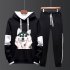 Two piece Sweater Suits Long Sleeves Hoodie Drawstring Pants Sports Wear for Man 5  XXL