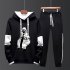 Two piece Sweater Suits Long Sleeves Hoodie Drawstring Pants Sports Wear for Man 1  XXXL