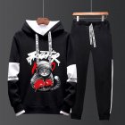 Two-piece Sweater Suits Long Sleeves Hoodie+Drawstring Pants Sports Wear for Man 2#_XL