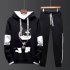 Two piece Sweater Suits Long Sleeves Hoodie Drawstring Pants Sports Wear for Man 1  M