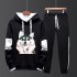 Two piece Sweater Suits Long Sleeves Hoodie Drawstring Pants Sports Wear for Man 1  XL