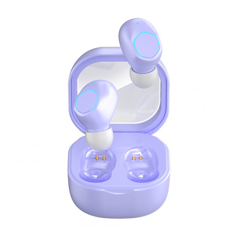 Tws Bluetooth Headset Large Battery Wireless Low Latency Noise Reduction Subwoofer Game Earphones M21 Purple
