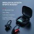 Tws Bluetooth compatible Headphones With Mic Sports Ear Hook Led Display Wireless Hifi Stereo Earbuds Waterproof  q62 3  black red
