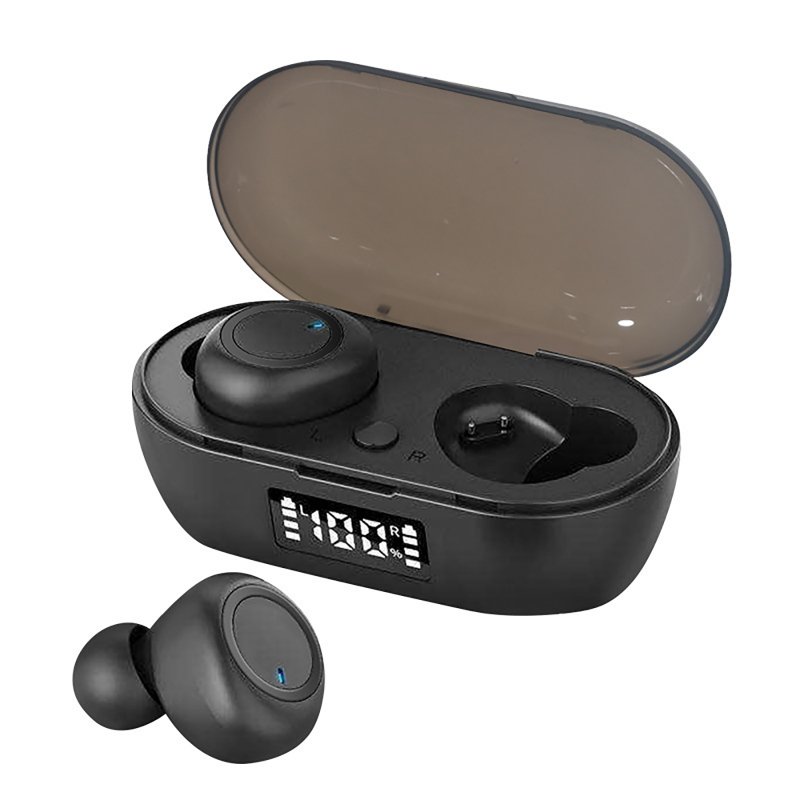 Tws Digital Display Wireless Bluetooth-compatible 5.0 Headset True Stereo Binaural Running Music Earbuds Gaming Earphones Black