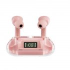 Tws Wireless Bluetooth 5.3 Headphones Translucent Design Hifi Stereo Binaural Sports Headset pink