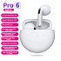 Tws Wireless  Earphones For Iphone Sports Earphones With Microphone Bass Air Pro 6 white