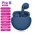 Tws Wireless  Earphones For Iphone Sports Earphones With Microphone Bass Air Pro 6 blue