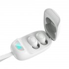 Tws Wireless Headset Digital Display Touch-control Bluetooth-compatible 5.0 Noise Reduction Sports Earphone JS25 White