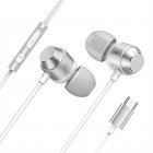 Type-C Headphones Compatible For 9 8 7 Pro P50 Pro Wire Control Bass Magnetic Earphones With Microphone silver