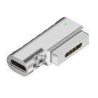 Type C Magnetic Usb Adapter Connector Type-C Female To Compatible For Magsafe 2 PD 100w T Shape Plug Converter silver
