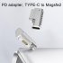 Type C Magnetic Usb Adapter Connector Type C Female To Compatible For Magsafe 2 PD 100w T Shape Plug Converter silver