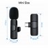 Type C Mini Wireless Lavalier Microphone 1 To 2 Noise Reduction Lapel Mic Clip On Microphone For Video Vlog Recording One to two type C interfaces