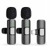 Type C Mini Wireless Lavalier Microphone 1 To 2 Noise Reduction Lapel Mic Clip On Microphone For Video Vlog Recording One to two type C interfaces