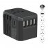 Type C Universal World Travel Power Adapter Wall Charger Conversion Socket with US UK EU AU Plugs black White box
