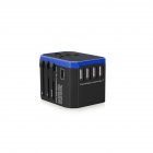Type-C Universal World Travel Power Adapter Wall Charger Conversion Socket with US UK EU AU Plugs blue_White box