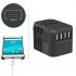 Type C Universal World Travel Power Adapter Wall Charger Conversion Socket with US UK EU AU Plugs black White box