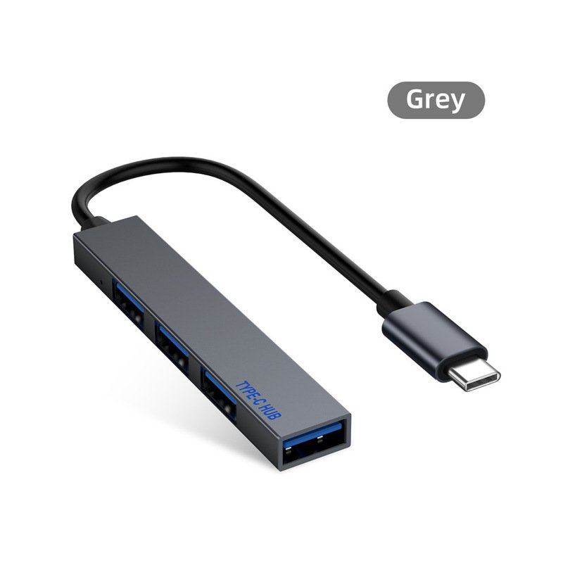 Type-C to 4USB 2.0 HUB Splitter Converter OTG Adapter Cable for Macbook Pro iMac PC Laptop Notebook Accessories gray