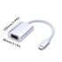 Type C to VGA with Power Supply with Display Converter Silver Aluminium Alloy Housing Silver