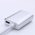 Type C to VGA with Power Supply with Display Converter Silver Aluminium Alloy Housing Silver