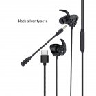 Type-c Gaming Headset Wired Plug-in E-sports Gamer In-ear Earphone With Microphone For Mobile Phone Computer black