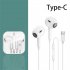 Type c Stereo In ear Wired Earphone With Mic Volume Control Mobile Computer Gaming Headset Compatible For Ios Android  k32  White