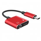 Type-c To 3.5mm Mobile Phone Audio  Adapter  Cable Charging Music Listening Calling Headset Adapter Red