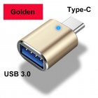 Type-c To USB3.0 OTG Adapter Rechargeable U Disk Card Reader Compact Portable Adapter For Many Devices gold