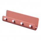 U Shape Hanging Hook Nailing Free Storage Rack with 4 Hooks for Home Scarfs Towel Coral pink