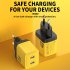 U128 USB C Wall Charger Block 40W Pd Power Fast Type C Charging Block Plug Double Ports Adapter EU Plug Yellow