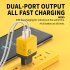 U128 USB C Wall Charger Block 40W Pd Power Fast Type C Charging Block Plug Double Ports Adapter EU Plug Yellow