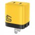 U128 USB C Wall Charger Block 40W Pd Power Fast Type C Charging Block Plug Double Ports Adapter EU Plug Yellow