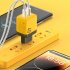 U128 USB C Wall Charger Block 40W Pd Power Fast Type C Charging Block Plug Double Ports Adapter EU Plug Yellow