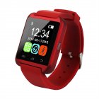 U8 Digital Smart  Watch Built in Rechargeable Battery Sports Tracker For Watch Time Pedometer Calories Alarm Clock Sleep Monitoring Red