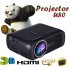 U80 PRO Mini Movie Projector LCD 1500 Lumen Video Home Theater Entertainment Compatible with HDMI SD AV VGA USB black Australian regulations