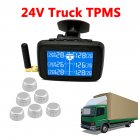 U901 24V Auto Truck TPMS Car Wireless Tire Pressure Monitoring System with 6 External Sensors Replaceable Battery LCD Display black