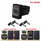U912-TJ For Honda <span style='color:#F7840C'>Car</span> Wireless TPMS Tire Pressure Monitoring System Built-in Sensor LCD Display Embedded Monitor black