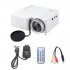 UC28A Mini Portable LED Projector 1080P Multimedia Home Cinema Theater USB TF HDMI AV LED Beamer Projector US Plug   White