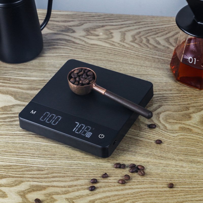 Digital Coffee Scales with Timer USB Rechargeable High-Precision High-Definition Night Vision Espresso Scale 2kg/0.1