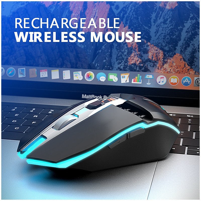 X5 Wireless Gaming Mouse Rechargeable 500mAh Battery Bluetooth 3.0+5.0+2.4G Wireless Optical Mice Adjustable DPI Levels for Laptop PC Mac 