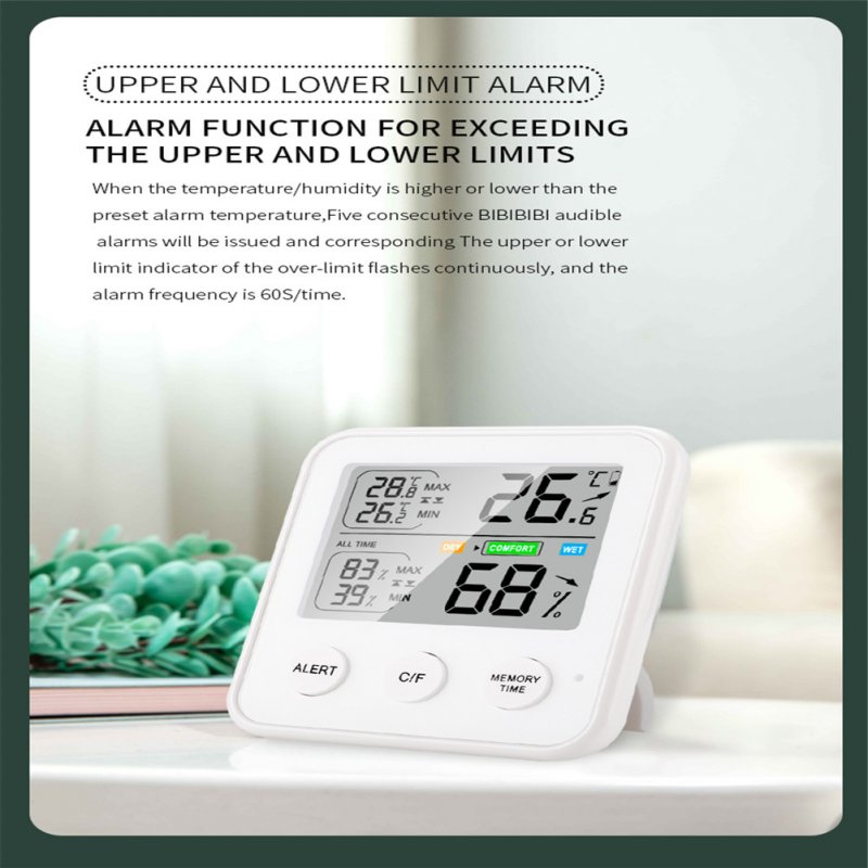 High-precision Indoor Temperature  Tester With Digital Display Humidity Meter Multi-function Thermometer