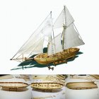 US 1:100 Scale Wooden Wood Sailboat Ship Kits Home DIY Model Home Decoration Boat Gift Toy for Kids Standard