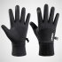 US 1 Pair Of Men s Riding Glove Waterproof Warm Touch Screen Gloves Outdoor Cycling Gloves Waterproof c black One size