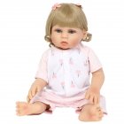 US 1 Set Silicone Vinyl Cotton Body All-plastic Simulation  Doll Pink White Floret Pajamas (18 Inches) Pink