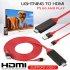 US 1080P 6ft 8 Pin Apple Interface to HDMI TV AV Adapter Cable for iPhone 6 6S 7 8 Plus X red