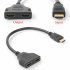 US 1080P HDMI Splitter Male to Female Cable Adapter Converter HDTV 1 Input 2 Output black